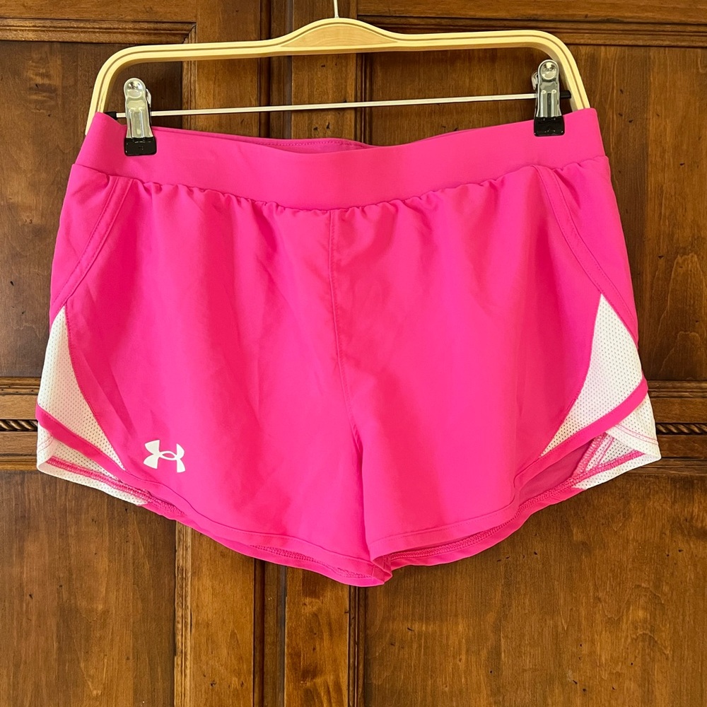 Under Armour Youth Girls Fly-By shorts | bright pink | YXL | Great Condition